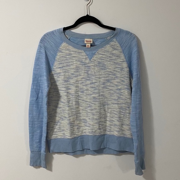 Mossimo Blue & White Knit Long Sleeve Sweater | M - Picture 2 of 7